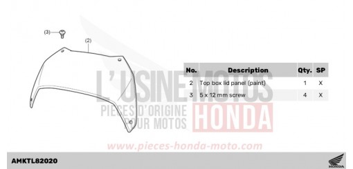KIT,PANEL TOP BOX(PAINT) *R381C* NT1100AR de 2024
